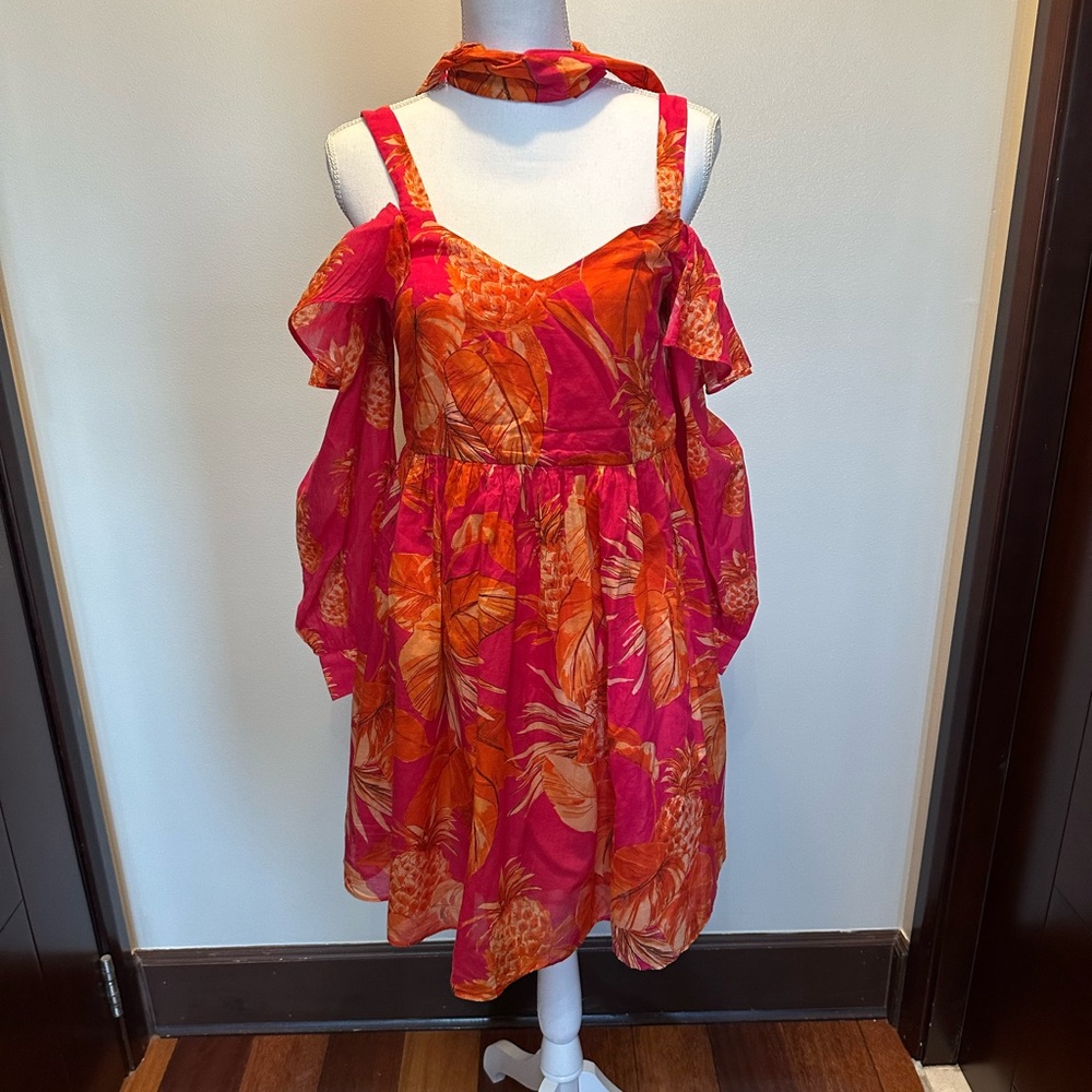 Twin set Vibrant Pink and Orange Floral Dress - Picture 8 of 16